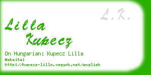 lilla kupecz business card